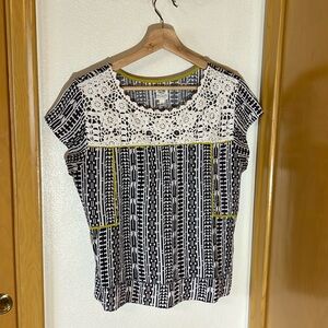 Anthropologie blouse with crochet detail size medium